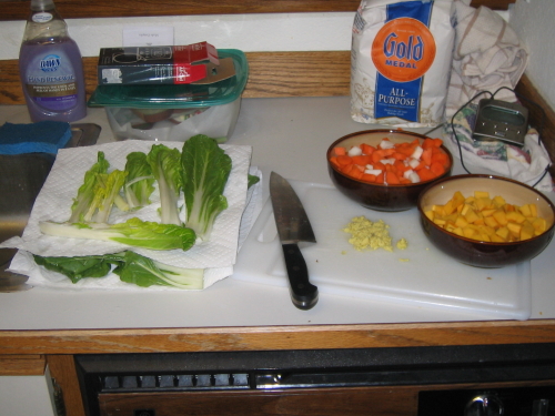 Prepping the veggies!